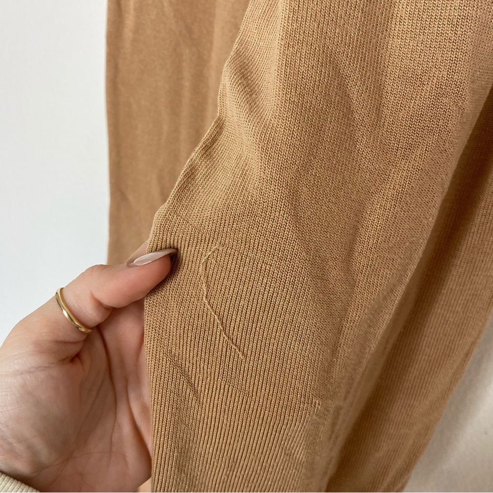 Reformation Taylor Sweater Knit Jogger Drawstring Tan Lounge Pants - Picture 7 of 8